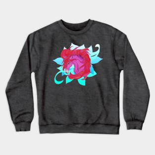 Pink Horse with Floral Design Crewneck Sweatshirt